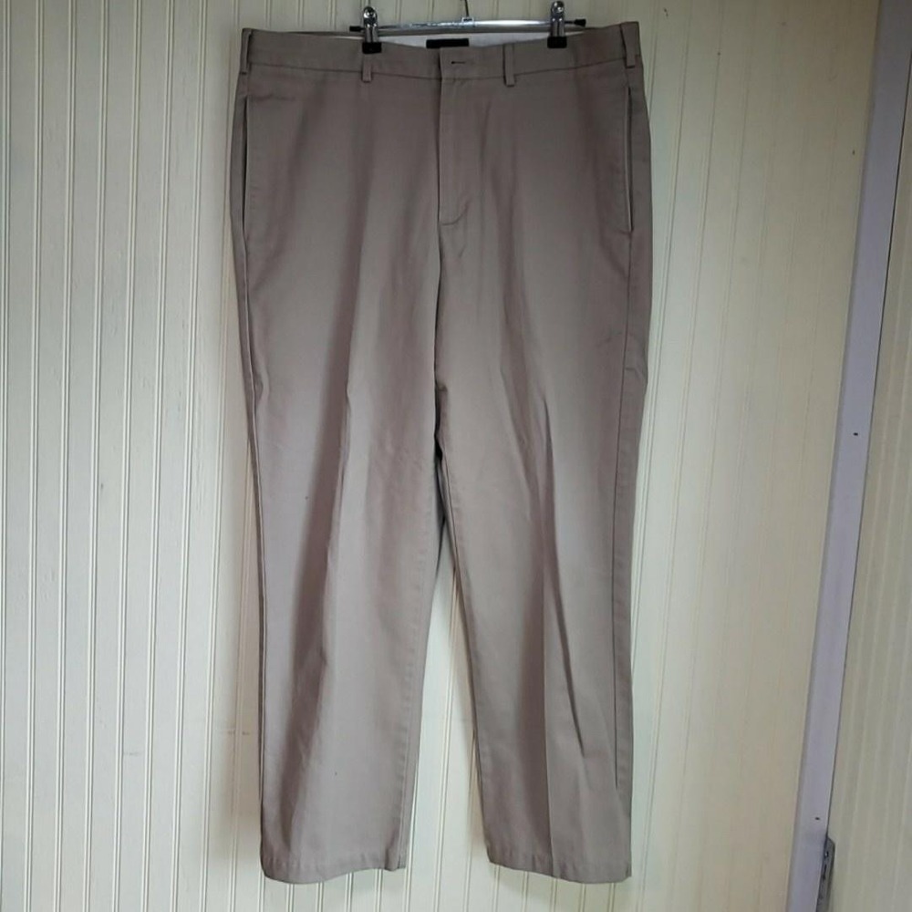 Lands' End Pants Mens‎ 38x34 Beige Traditional Fit Chino Flat Front Casual